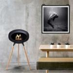 60cm Black Indoor Heater Carbon Steel Smoke Free Bioethanol Fireplace