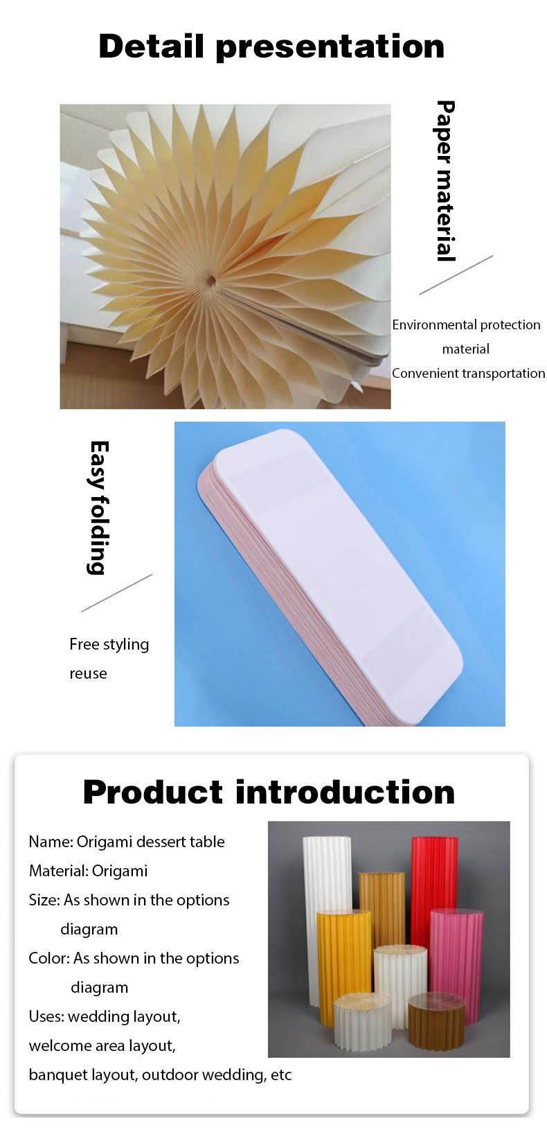 Folding Dessert Table Baby Engagement Wedding Origami Dessert Tai Chung Style Wedding Exhibition Display Counter