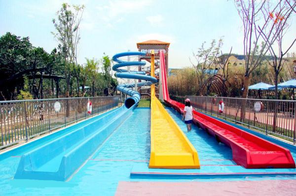 Stimulating Fiberglass Water Park Slide / High Speed Water Play Equipment For