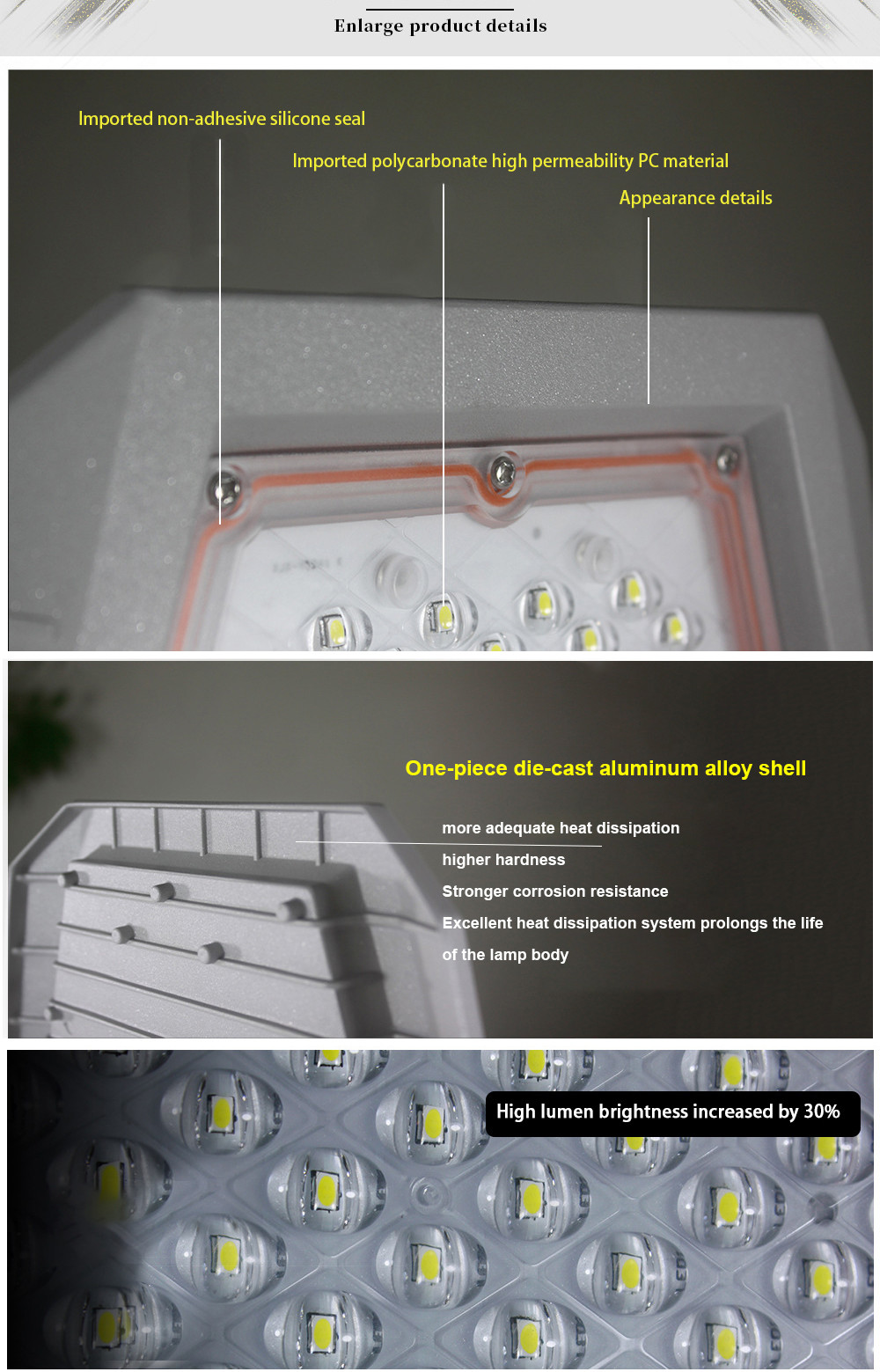 Efficient 100w 200w 300w 400w Solar Street Light With Die Casting Aluminum Alloy