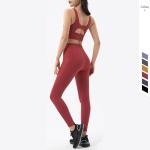 210gsm Women Yoga Sets Gym Leggings Sets With Pockets