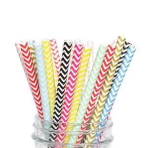 Quality Wavy Pattern Christmas Paper Drinking Straws BPA Free Graduation Paper Straws wholesale