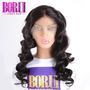 Quality 100% Virgin Brazilian Human Hair Lace Front Wigs 180% Density Loose Wave wholesale