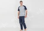 Two Piece Mens Luxury Sleepwear 100% Combed Cotton Jersey Pyjamas Classic Style