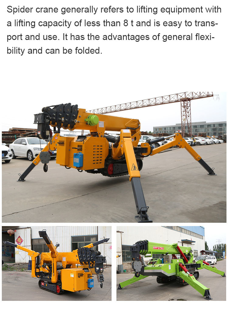3 Ton Heavy Mobile Spider Crawler Cranes ZHONGMEI Telescopic Construction Electric Spider Crane