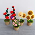 New Creative Luxury Handmade Crochet Knitting Plants Flowers Handicraft Home
