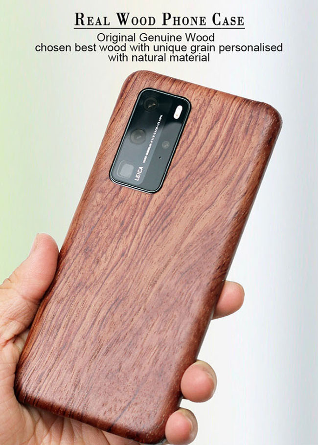 Natural Scratch Resistant Engraved Wooden Phone Case For Huawei P40