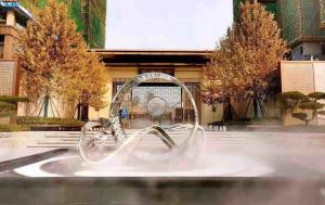Quality Plaza Ornament 316L Modern Metal Sculptures With LED Light wholesale