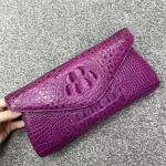 Authentic Crocodile Skin Women Envelop Clutch Genuine Alligator Leather Lady