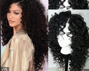 Quality Brazilian Curly Swiss Human Hair Full Lace Wigs For Black Women With Baby Hair wholesale