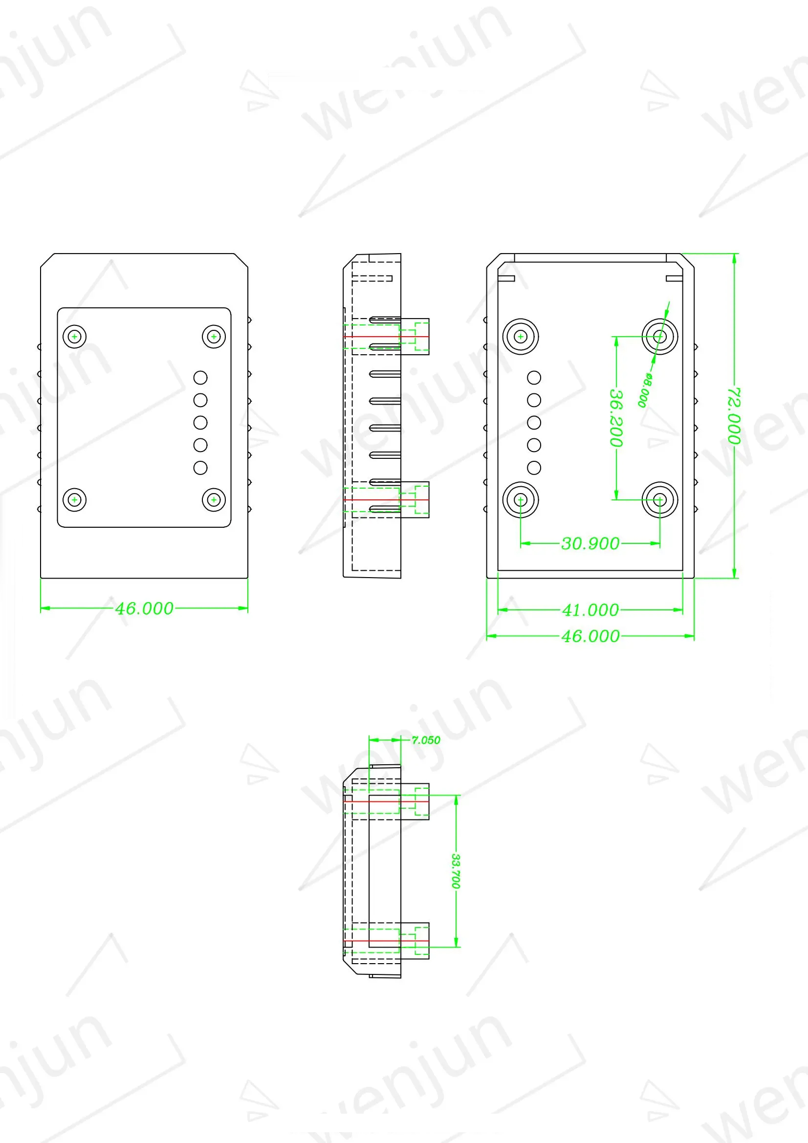 Automotive OBD2 Male Connector Housing 327 White Color Practical
