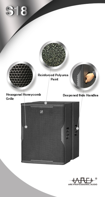 ARE Audio Passive Subwoofer 18 Inch 2000W Powered Speaker Professional Wooden Subwoofer