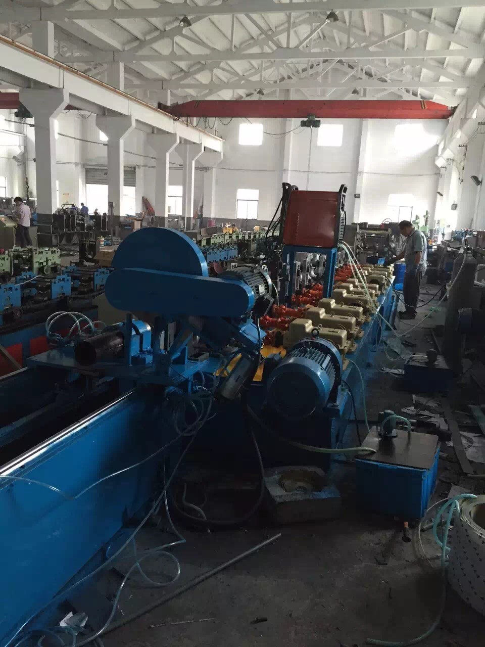 Gear Box Driving Stable Round Pipe Roll Forming Machine Argon Arc Welding Type Fully Automatic Control By PLC