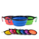 Pet Bowls Collapsible TPE Foldable Silicone Dog Food Feeding Bowl Travel Rounded