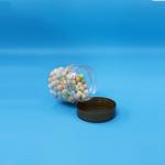 Transparent Candy Cookie PET Round Plastic Jars Screw Flat Lids Food Grade