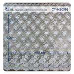 Chantily Nylon Lace Fabric For Wedding Dresses , Scalloped Floral Lace Fabric