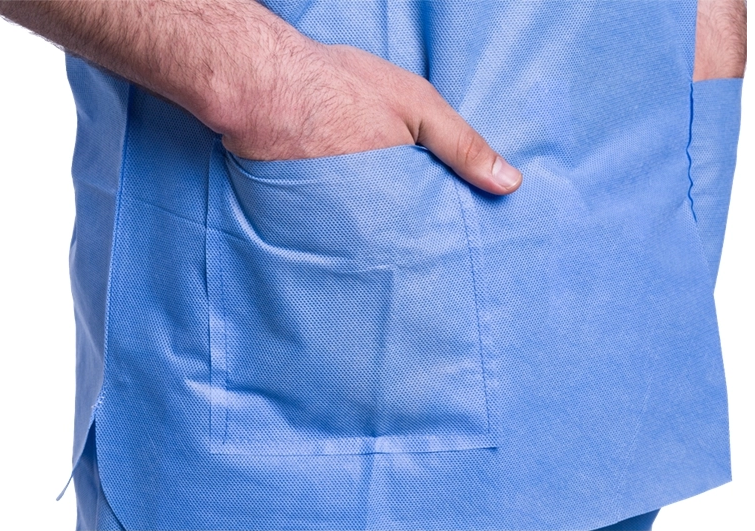 SMS Disposable Scrub Suits , Short Sleeve Scrubs Non sterile