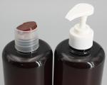 Amber Cylinder 450ml Plastic Shampoo Pump Bottles