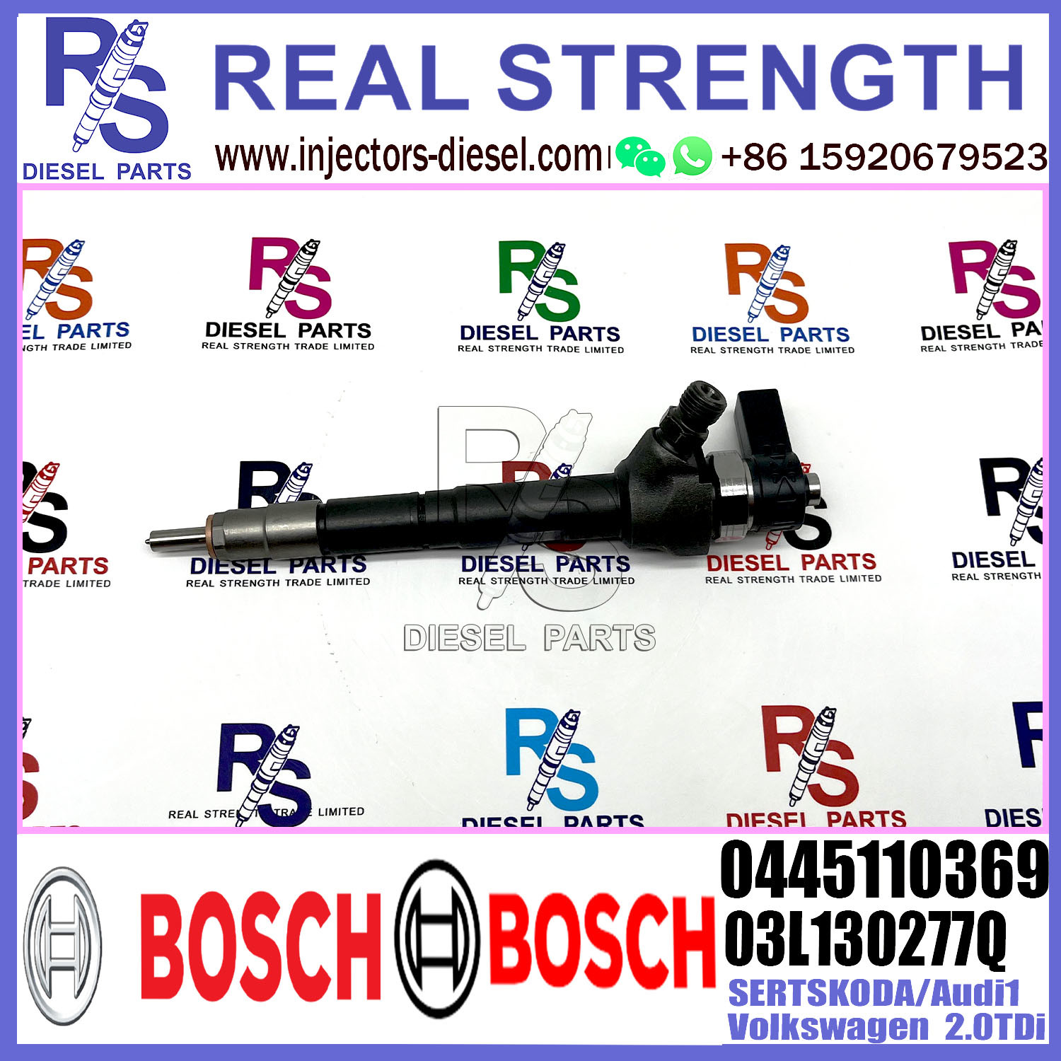 Original New Diesel Fuel Injector 0445110368 0986435167 0445110369 03L13027For SERT/SKODA/Audi1/Volkswagen 2.0TDI Engine