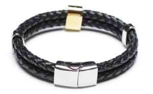 Quality Leather Bracelet, Stainless Steel Clasp, 8 Inches wholesale