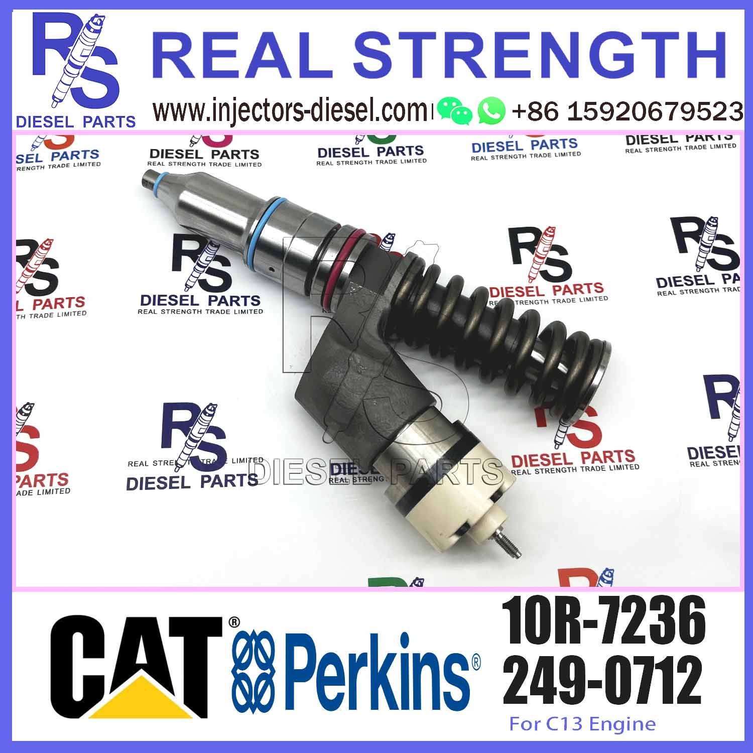 Diesel Fuel Common Rail Injector 2490705 10R7236 249-0705 10R-7236 For CAT C13 Excavator
