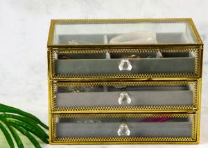 Quality 3-layer Drawer jewelry Box Earring ring Multifunctional gift ornaments display box Glass storage box Wholesale wholesale