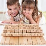 Digital 51PCS Log Building Blocks Dominos Jenga Blocks