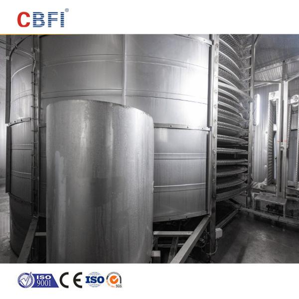 Cheap Industrial Quick Freezing Double Spiral Freezer With High Efficient Cooling Tower 1000kgs/h for sale