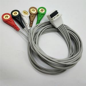 Quality Medical Material Leads Cables , 78cm Gray Ecg Electrode Cable 6 Months Warranty wholesale