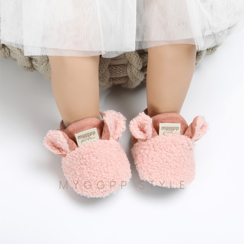 Newborn warm berber Fleececute animal Crawling shoes prewalk winter baby booties