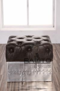 Quality antique aluminium household leather stool furniture wholesale