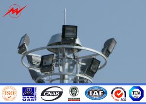 Quality 4 Sections 10mm High Mast Light Pole For Flyovers Stations City Squares wholesale