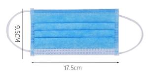 Quality 17.5cmX9.5cm 3 Ply Earloop Disposable Protective Mask wholesale