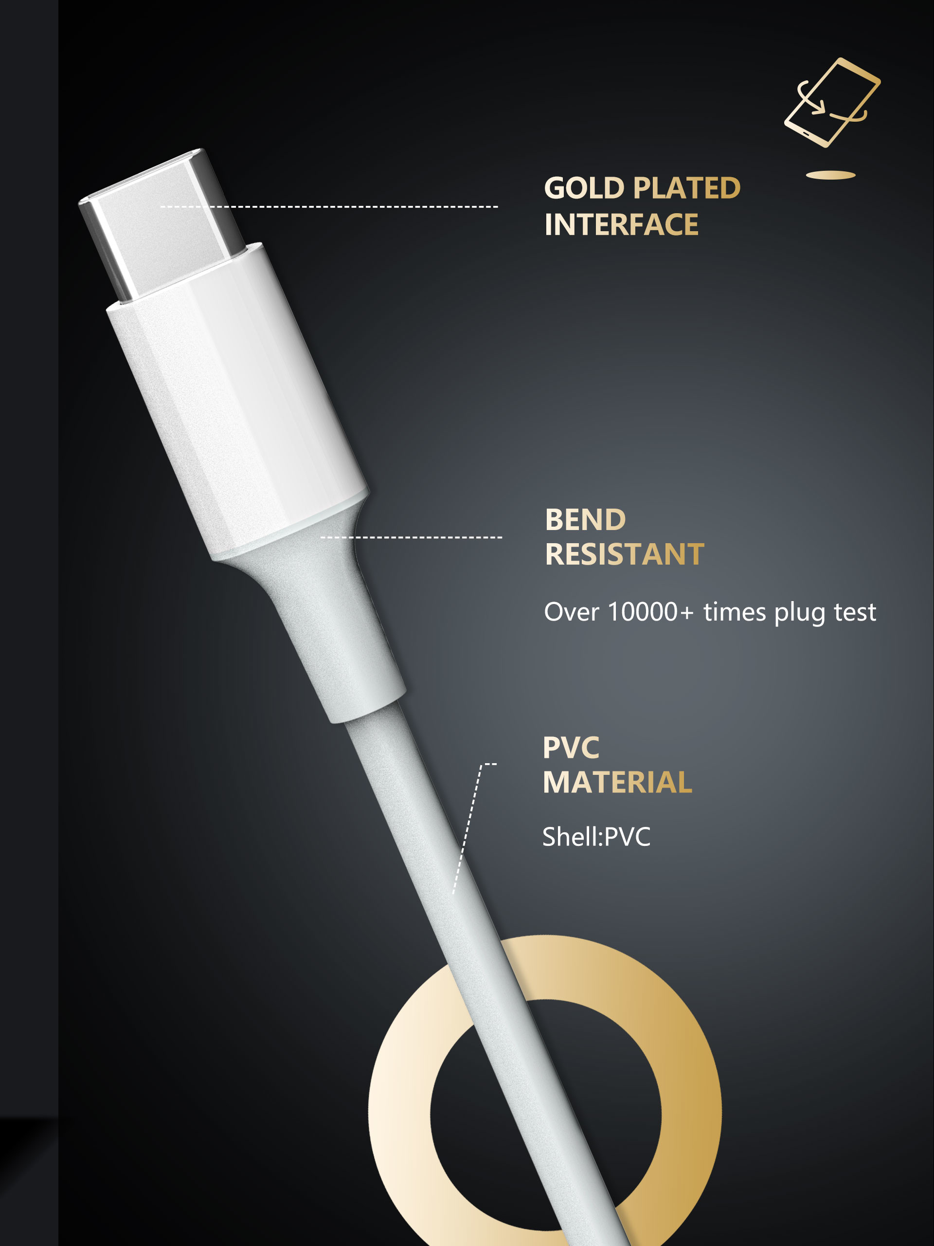 3A USB Type C Charging Cable