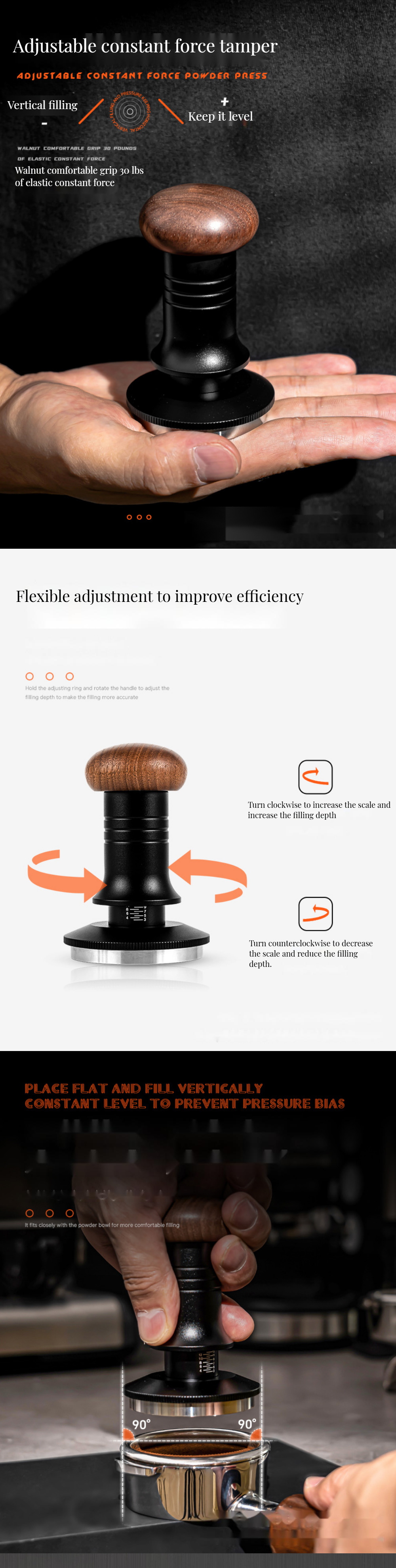 Stainless Steel Ripple Waffle Base Coffee Tamper for Cafe Accessorios' High Standards
