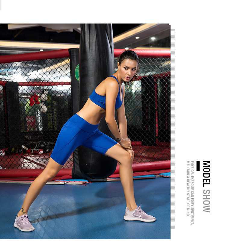 Five Length High Waist Elastic Pocket Athletic Sport Gym Women Shorts