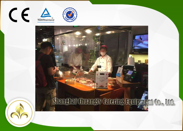Food Plaza / Buffet Car Mobile Teppanyaki Grill Table Electric Hibachi Cooktop