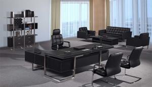 Quality modern office manager leather table/office manager leather desk furniture wholesale