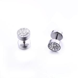 Quality Poland Hot Sale Men's Crystals Pave Round Circle Studs Earrings wholesale