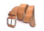 1.5 Inch Wide Casual Mens Tan Leather Belt With Anti - Scratch Buckle