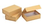 Book Shape Folding Gift Box , ISO14001 Brown Kraft Paper Box