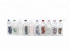 Quality Crystal Ball Gemstone Glass Roller Bottles With Gemstone Chips Inside wholesale