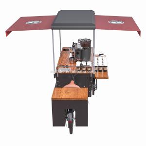 Quality Anti Oil Box Structure Wood Tricycle Coffee Vending Cart wholesale
