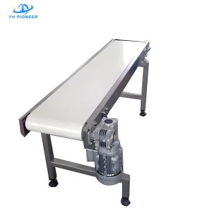 Quality Sanitary White Belt Conveyor System with Food Grade PU Belt and 304 Stainless Steel Frame for Hygienic Transport wholesale