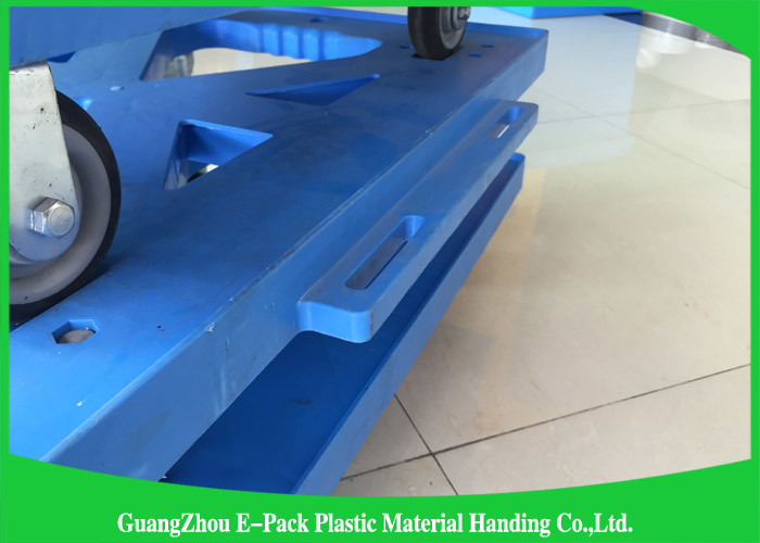 750 * 570 * 175mm Plastic Moving Dolly Pallet Heavy Duty Four Wheel 100% PP