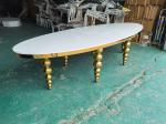 Oval MDF Wedding Banquet Tables Banquet Style Wedding Reception Tables Ss Gold