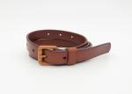 Painting Buckle Womens Genuine Leather Belt 1.8cm Width Orange / Beige Color