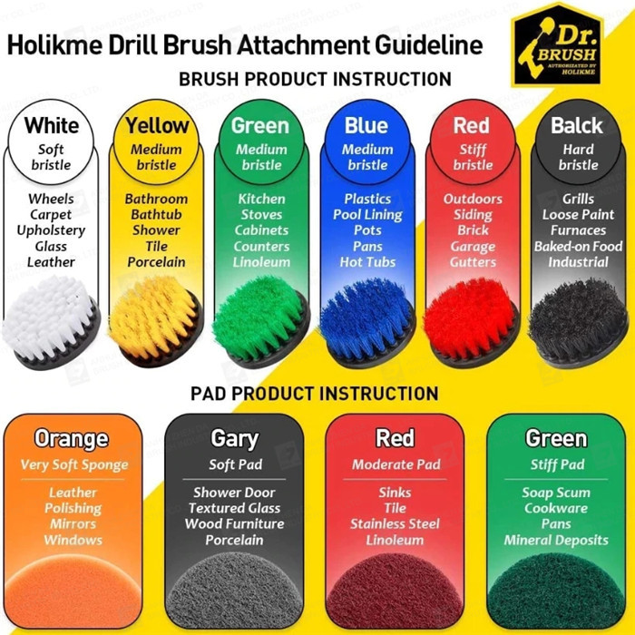 27PCs Household Drill Cleaning Brush For Bathroom Surfaces Car Grout Decontamination