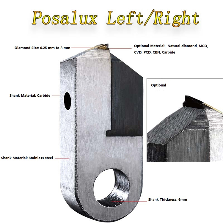 100 Degree V Shape PCD Posalux Diamond Tool