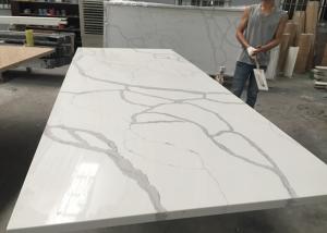 Quality Gray And White Quartz Tile Countertop Kitchen Cabinet Top Customised Size wholesale
